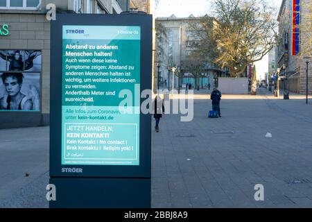 Call to keep distance, advertising campaign of the outdoor advertising company Stršer and t-online, LED screen, digital advertising monitors, effects Stock Photo