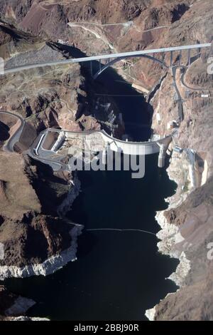 Clark County, NV, USA. 31st Mar, 2020. Aerial view of Hoover Dam in Clark County, Nevada on March 31, 2020. Credit: Mpi34/Media Punch/Alamy Live News Stock Photo