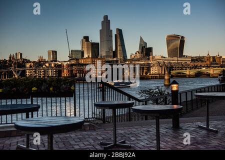 London city view from southside of the Thames river. Stock Photo