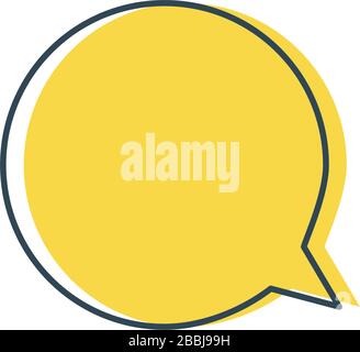 Yellow Chat bubble linear icon. communication message symbol. Stock ...