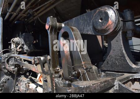 A class Ea steam locomotive in the museum of technics in the city of Togliatti, near Samara, Russia. Stock Photo