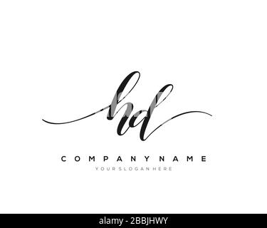 HD handwriting logo with circle template vector logo of initial wedding ...