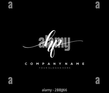 HP Initial Letter handwriting logo hand drawn template vector, logo for beauty, cosmetics, wedding, fashion and business Stock Vector