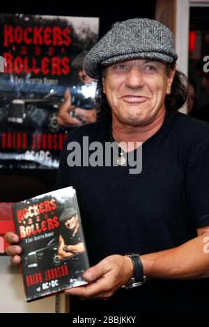 AC/DC lead singer Brian Johnson, left, and lead guitarist Angus Young ...