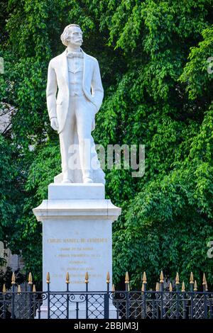 Statue of Carlos Manuel de Céspedes, Plaza de Armas,  Havana, Cuba Stock Photo