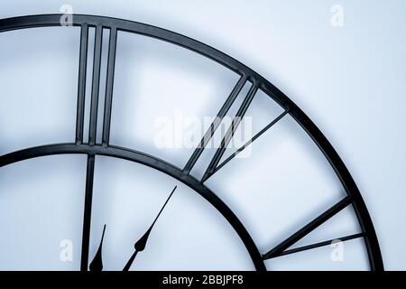 Simple style wall clock with woman number, On three. Stock Photo