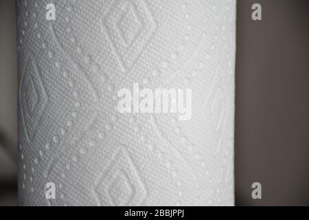 Kitchen paper towel roll texture isolated Stock Photo