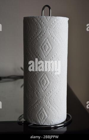 Kitchen paper towel roll texture isolated Stock Photo