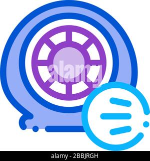 tire air vent icon vector outline illustration Stock Vector