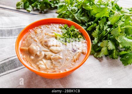 pork large intestine vermicelli soup, Taiwanese noodle cuisine Night Market in Taiwan Stock Photo