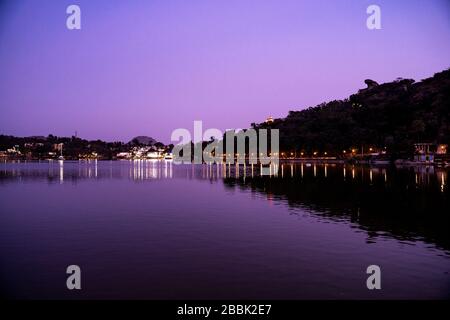 Mount Abu is a hill station in western India’s Rajasthan state, near the Gujarat border. Set on a high rocky plateau in the Aravalli Range and surroun Stock Photo