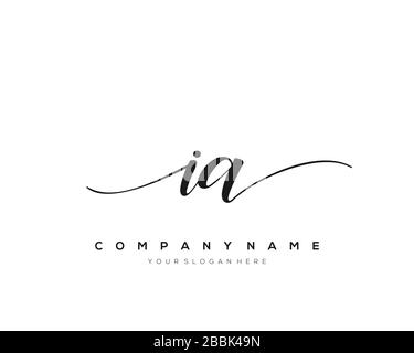 IA Initial Letter handwriting logo hand drawn template vector, logo for beauty, cosmetics, wedding, fashion and business Stock Vector