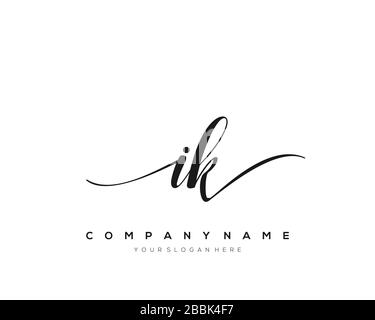 IK Initial Letter handwriting logo hand drawn template vector, logo for beauty, cosmetics, wedding, fashion and business Stock Vector