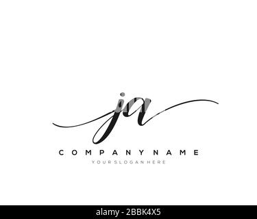 JA Initial Letter handwriting logo hand drawn template vector, logo for beauty, cosmetics, wedding, fashion and business Stock Vector