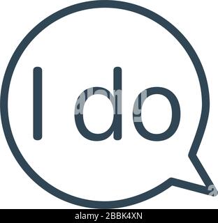 Speech bubble with I do proposal frase. Vector callout typography design for social media and bloggers. vector illustration isolated on white Stock Vector