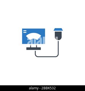 Ultrasound related vector glyph icon. Stock Vector