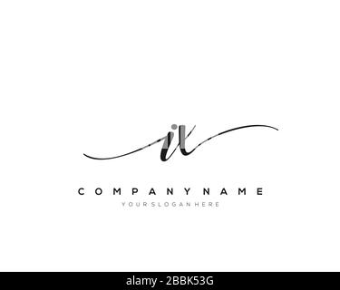 IX Initial Letter handwriting logo hand drawn template vector, logo for beauty, cosmetics, wedding, fashion and business Stock Vector