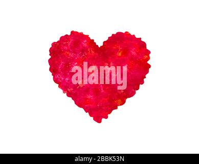 Abstract red heart paint isolated on white background. Watercolor painted vector heart shape. Creative and stylish design for banner, background, card Stock Vector