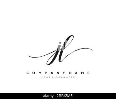 JL Initial Letter handwriting logo hand drawn template vector, logo for beauty, cosmetics, wedding, fashion and business Stock Vector