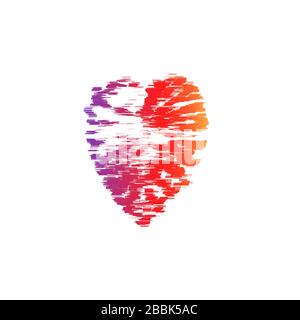 Abstract modern heart love sign heart shape. Creative and stylish vector design on white background Stock Vector