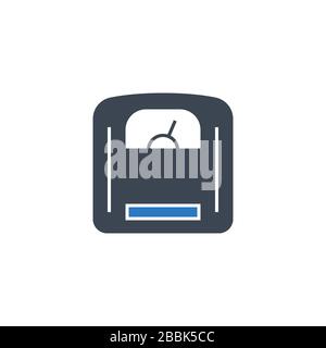 Scales related vector glyph icon. Stock Vector