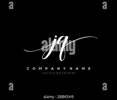 JQ Initial Letter handwriting logo hand drawn template vector, logo for beauty, cosmetics, wedding, fashion and business Stock Vector