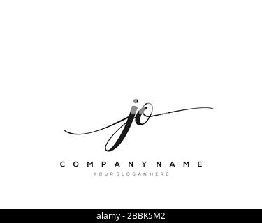 JO handwriting logo with circle template vector logo of initial wedding ...