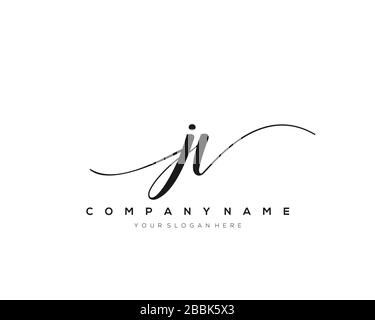 JV Initial Letter handwriting logo hand drawn template vector, logo for beauty, cosmetics, wedding, fashion and business Stock Vector