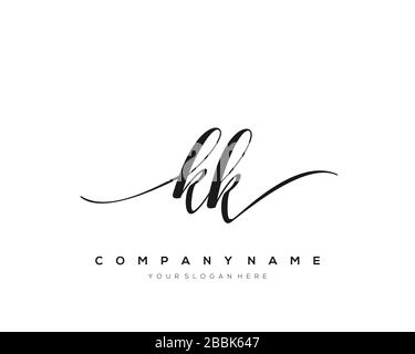 KK Initial Letter handwriting logo hand drawn template vector, logo for beauty, cosmetics, wedding, fashion and business Stock Vector