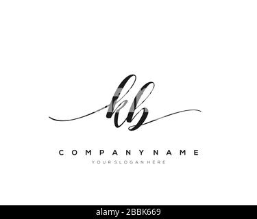 KB Initial Letter handwriting logo hand drawn template vector, logo for beauty, cosmetics, wedding, fashion and business Stock Vector
