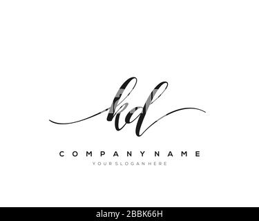 KD Initial Letter handwriting logo hand drawn template vector, logo for beauty, cosmetics, wedding, fashion and business Stock Vector