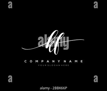 KF Initial Letter handwriting logo hand drawn template vector, logo for beauty, cosmetics, wedding, fashion and business Stock Vector