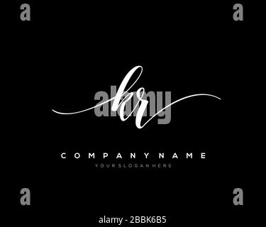 KR Initial Letter handwriting logo hand drawn template vector, logo for beauty, cosmetics, wedding, fashion and business Stock Vector