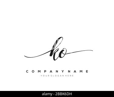 KO Initial Letter handwriting logo hand drawn template vector, logo for beauty, cosmetics, wedding, fashion and business Stock Vector