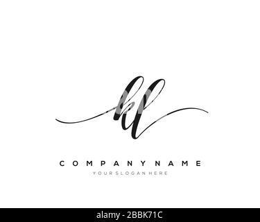 KL Initial Letter handwriting logo hand drawn template vector, logo for beauty, cosmetics, wedding, fashion and business Stock Vector