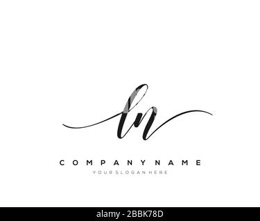 LN Initial Letter handwriting logo hand drawn template vector, logo for beauty, cosmetics, wedding, fashion and business Stock Vector