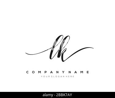 LK Initial Letter handwriting logo hand drawn template vector, logo for beauty, cosmetics, wedding, fashion and business Stock Vector