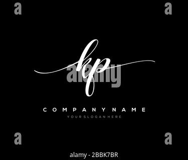 KP Initial Letter handwriting logo hand drawn template vector, logo for beauty, cosmetics, wedding, fashion and business Stock Vector