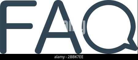 FAQ icon woth chat bubble. Communication concept. Stock vector illustration isolated on white background. Stock Vector