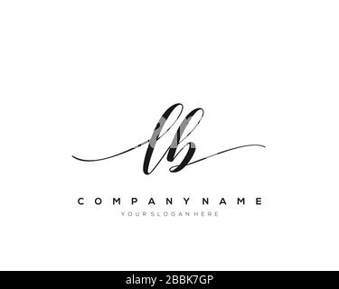 LB Initial Letter handwriting logo hand drawn template vector, logo for beauty, cosmetics, wedding, fashion and business Stock Vector