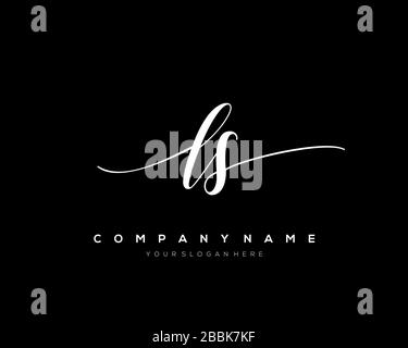 LS Initial Letter handwriting logo hand drawn template vector, logo for beauty, cosmetics, wedding, fashion and business Stock Vector