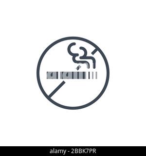 No Smoking related vector glyph icon. Stock Vector