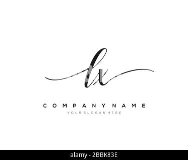 LX Initial Letter handwriting logo hand drawn template vector, logo for beauty, cosmetics, wedding, fashion and business Stock Vector