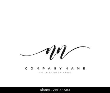 NN Initial Letter handwriting logo hand drawn template vector, logo for beauty, cosmetics, wedding, fashion and business Stock Vector