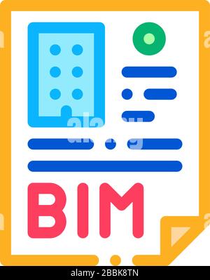 report on building information modeling icon vector outline illustration Stock Vector