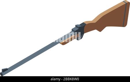 Hunting rifle icon, isometric style Stock Vector