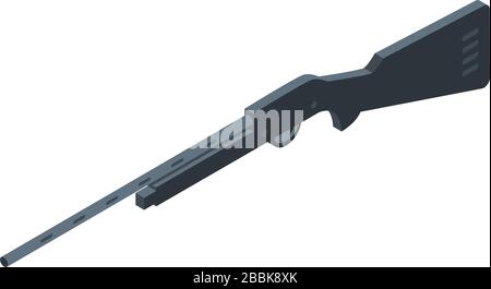 Hunter rifle icon, isometric style Stock Vector