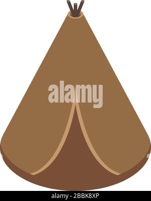 Stone age tent icon, isometric style Stock Vector