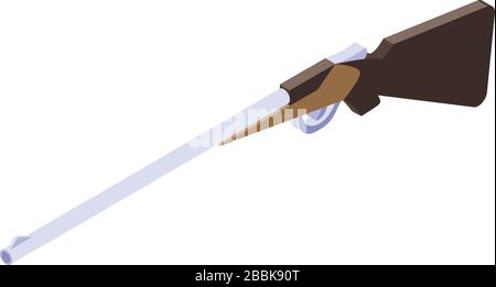 Retro hunting rifle icon, isometric style Stock Vector