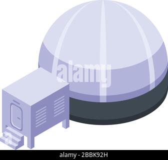 Space research house icon, isometric style Stock Vector